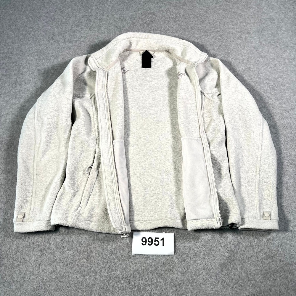 The North Face Fleece Jacket Womens Small Beige Full Zip Mock Neck Casual Warm